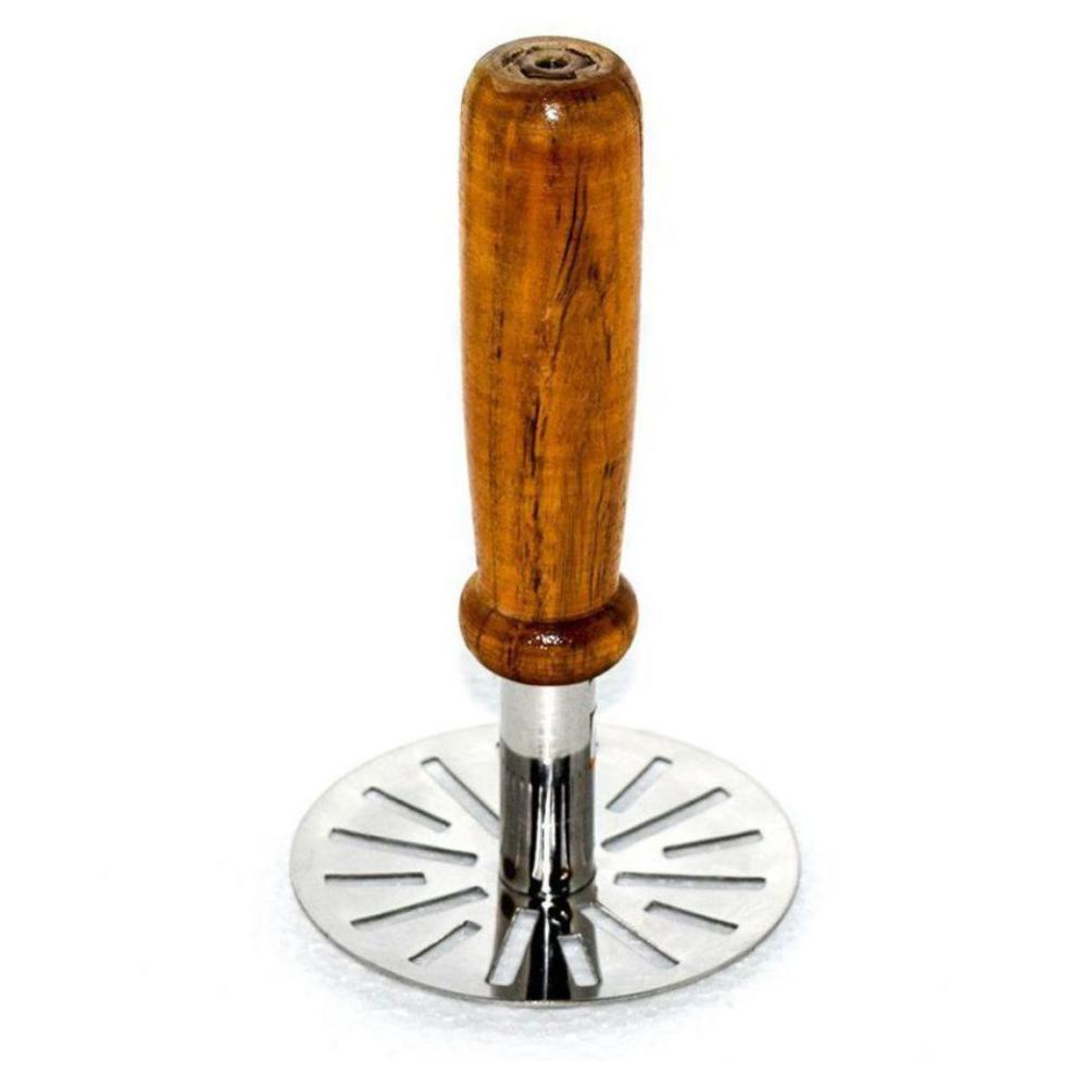 Stainless Steel Potato Masher, Pav Bhaji Masher with wooden handle 