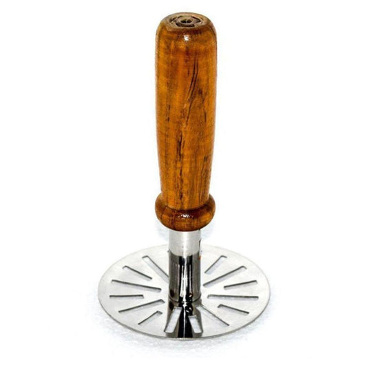 Stainless Steel Potato Masher, Pav Bhaji Masher with wooden handle 