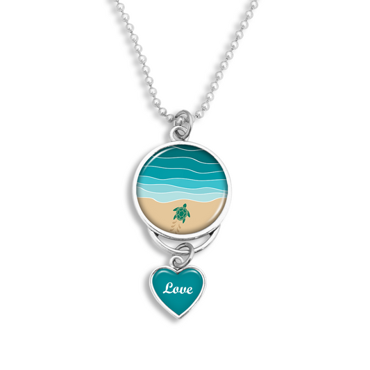 Baby Turtle Almost There Love Heart Rearview Mirror Charm