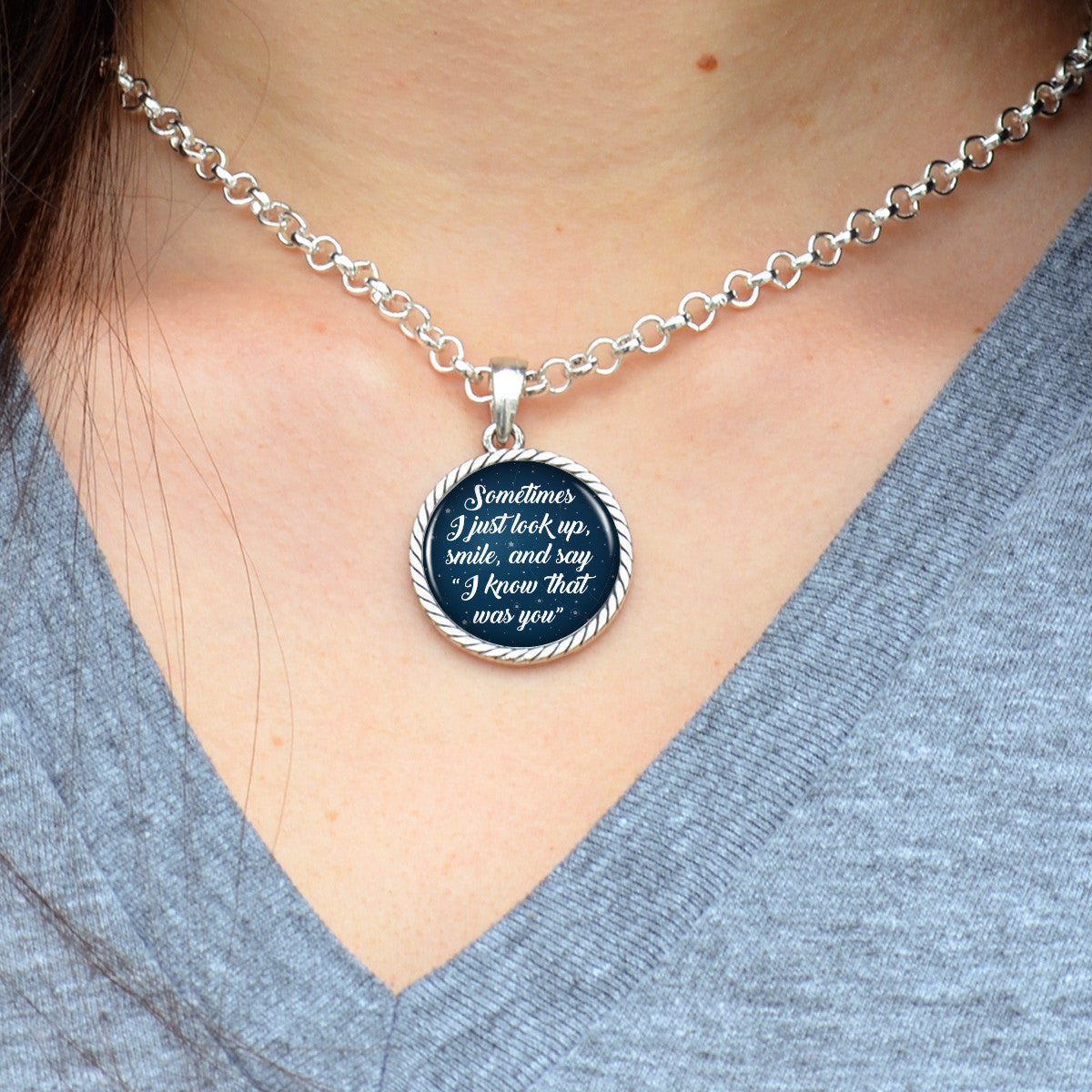 "I Know That Was You" Night Sky Round Twisted Rope Necklace