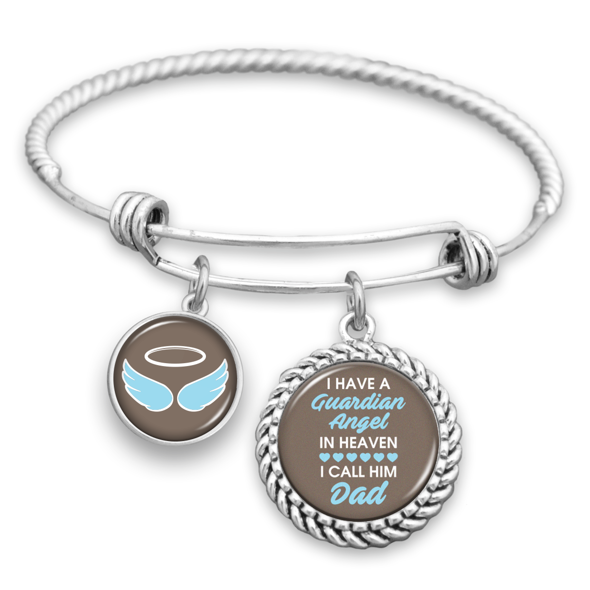 Angel In Heaven Dad (Blue) Charm Bracelet