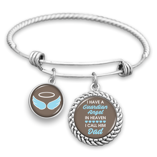 Angel In Heaven Dad (Blue) Charm Bracelet