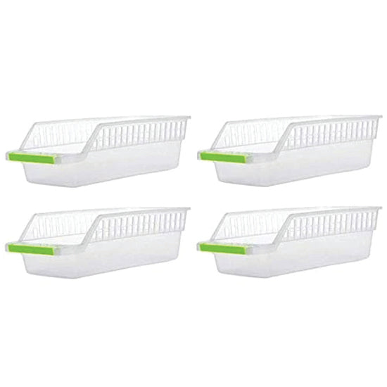 Kitchen Plastic Space Saver Organizer Basket Rack- 4 pcs