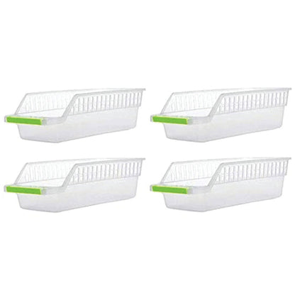 Kitchen Plastic Space Saver Organizer Basket Rack- 4 pcs