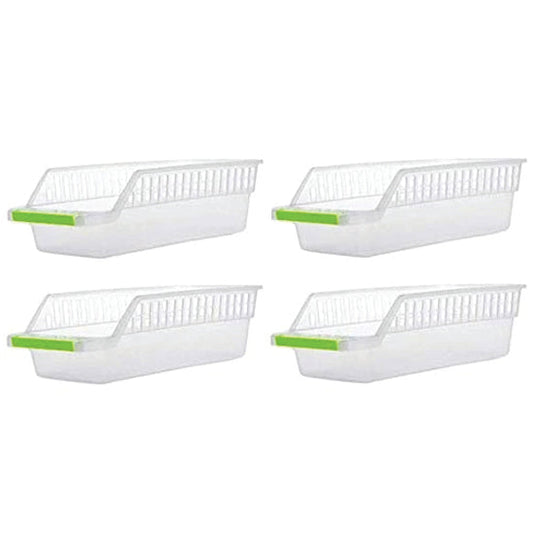 Kitchen Plastic Space Saver Organizer Basket Rack- 4 pcs