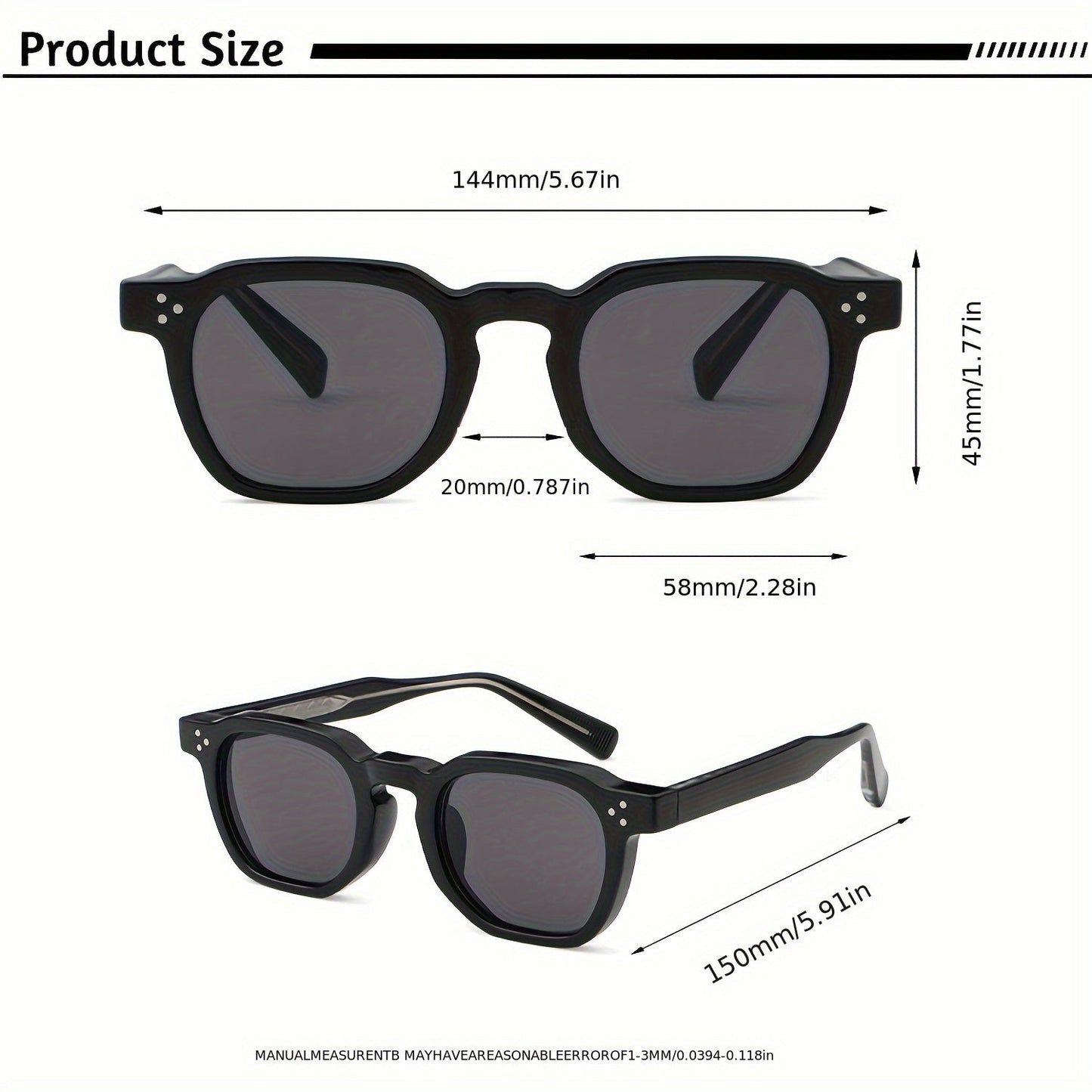 Caterside Fashion Glasses – Versatile Square Frames for All