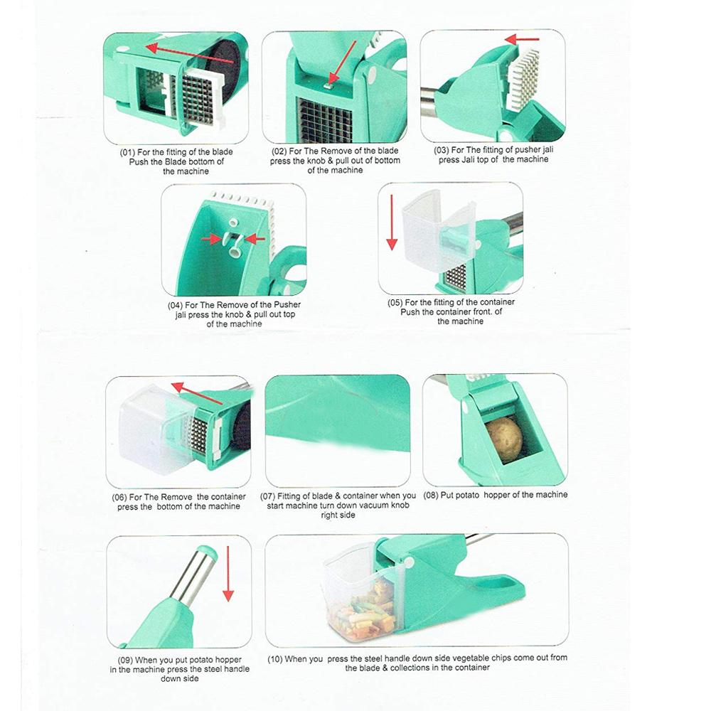 Virgin Plastic French Fry Chipser, Potato Chipser/Potato Slicer with Container 