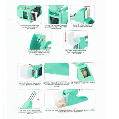 Virgin Plastic French Fry Chipser, Potato Chipser/Potato Slicer with Container 