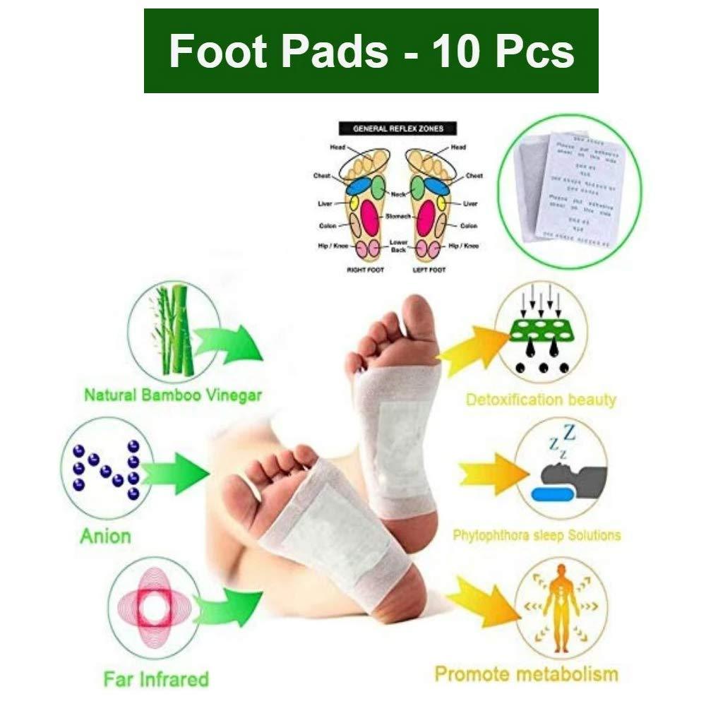 kinoki Cleansing Detox Foot Pads, Ginger & salt Foot Patch -10pcs (Free Size, White) 