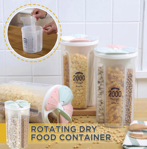 Kitchen Storage - Transparent Sealed Cans/Jars/Storage Box 4 Section