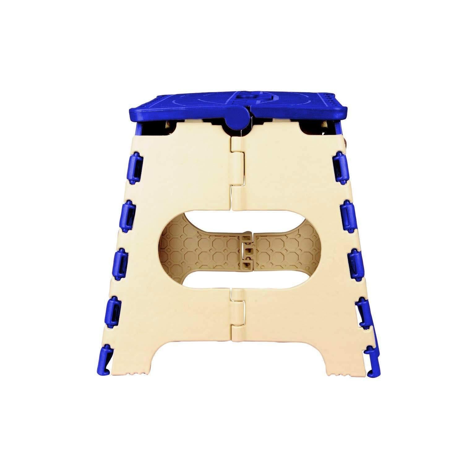 12 Inch Plastic Folding Step Stool for Kids and Adults with Handle (Multicolor)