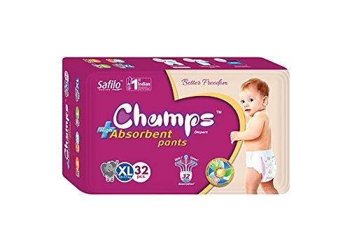 Premium Champs High Absorbent Pant Style Diaper Extra Large(XL) Size, 32 Pieces (956_XLar_32) 