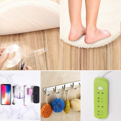 Double Sided Nano Adhesive Tape, 3 meter Washable Traceless Nano Gel Tape, Multipurpose 