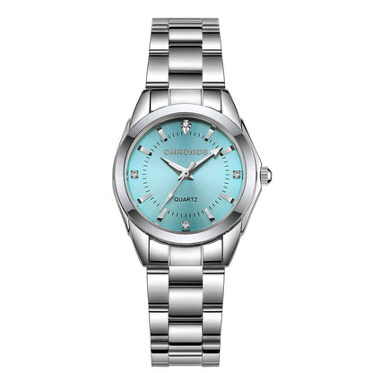 Elegant Crystal Round Quartz Watch