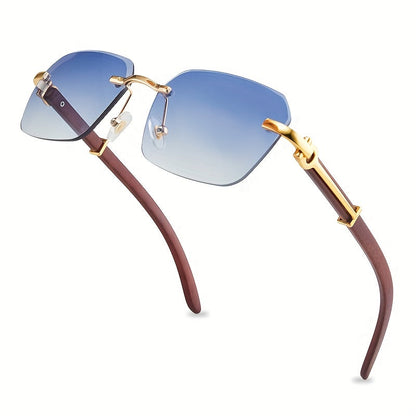 Chic Men's Frameless Square Glasses – Lightweight PC Lens