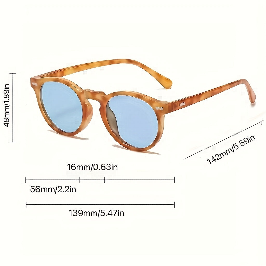 Polarized Vintage Round Sunglasses – Lightweight Acetate Frames