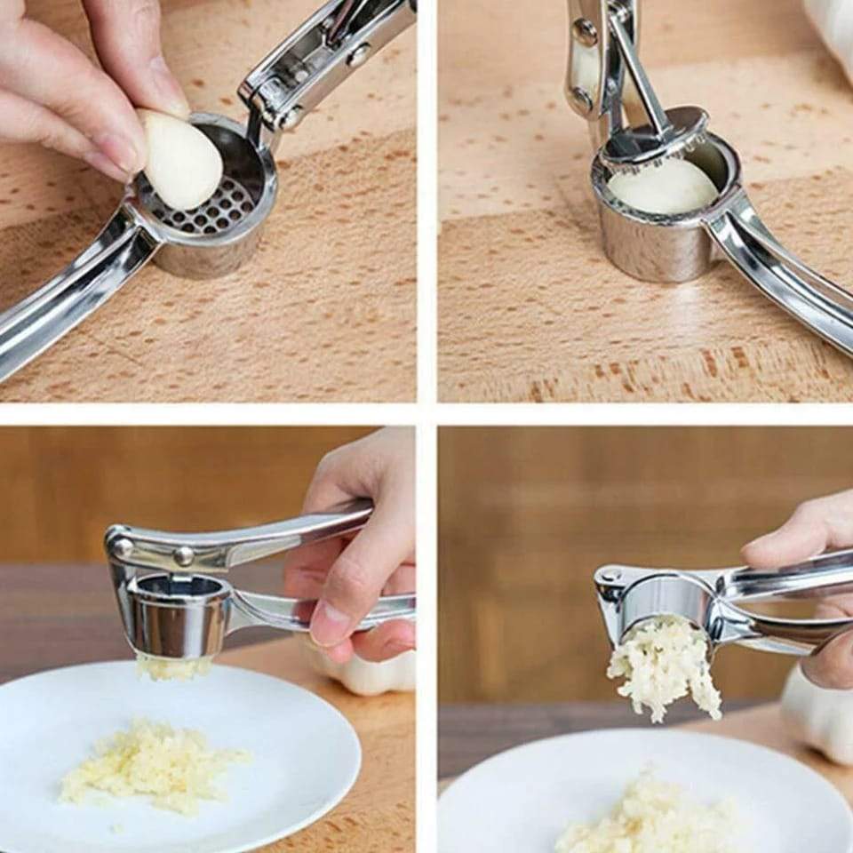 Stainless Steel Garlic Press Crusher,Crusher,Squeezer,Masher,and Lemon Juicer 
