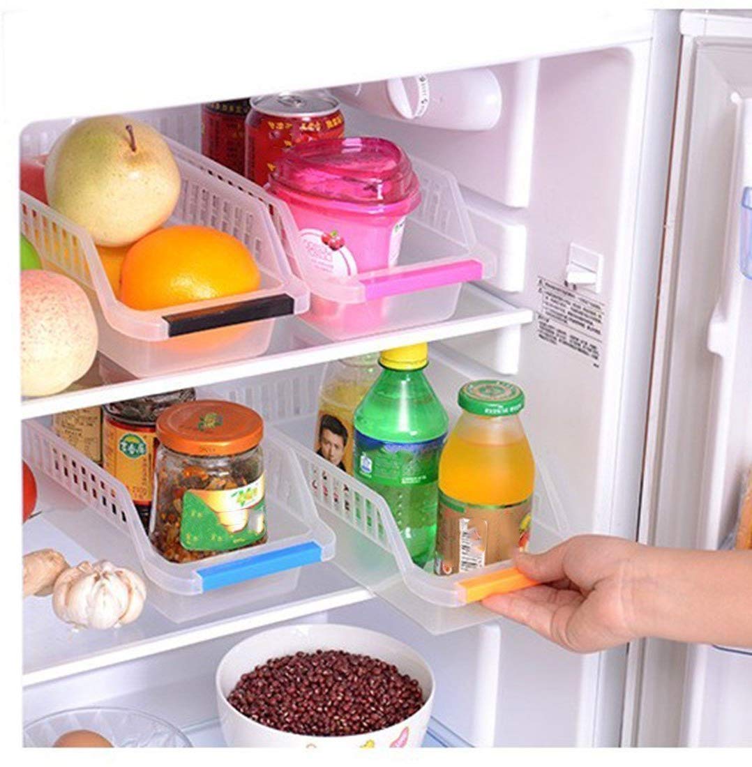 Kitchen Plastic Space Saver Organizer Basket Rack- 4 pcs