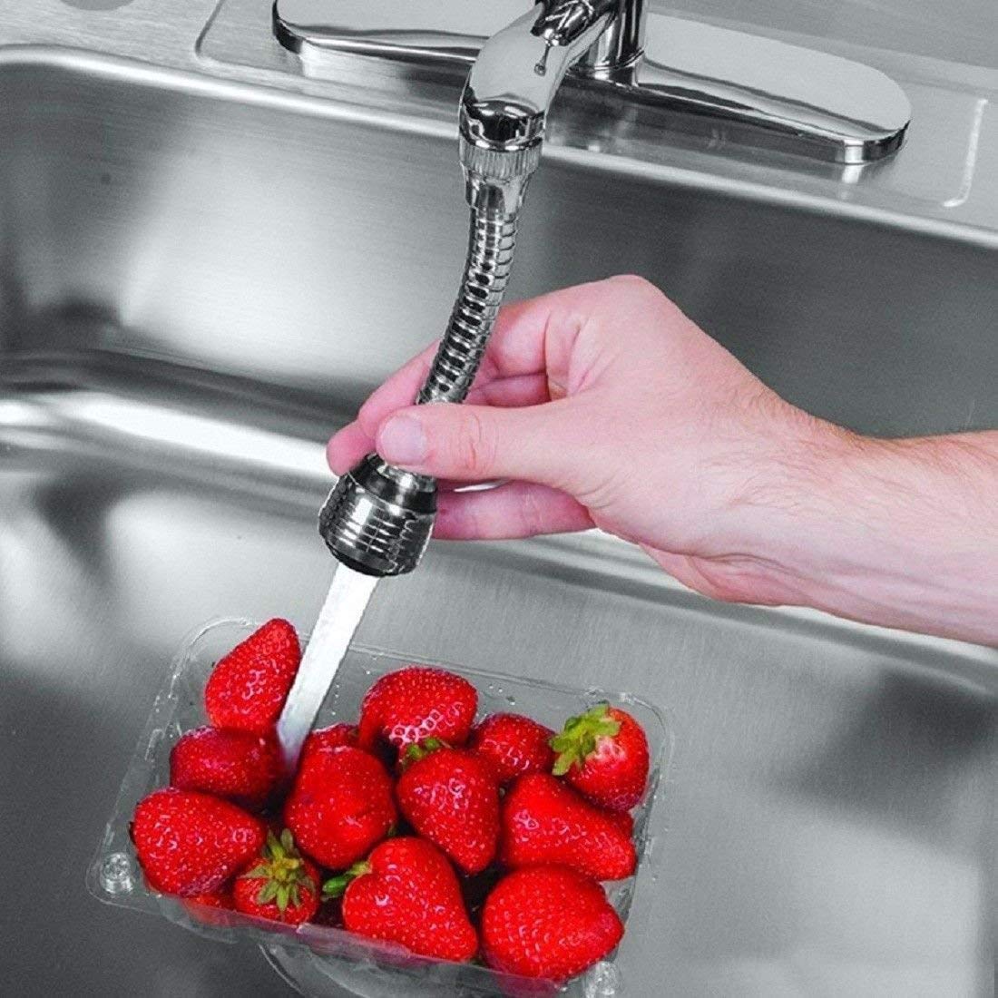 Turbo Flex 360 Degree Rotatory Flexible Sink Water Saving Faucet Nozzle Sprayer