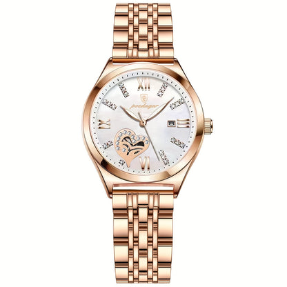 Luxury Heart Hollow Out Watch – Quartz Timepiece with Rhinestone Accents