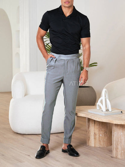 ASH GREY SIGNATURE ITALIAN GURKHA PANTS BY ATIIRE