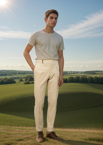 BIEGE SIGNATURE BUTTONED GURKHA PANTS BY ATIIRE