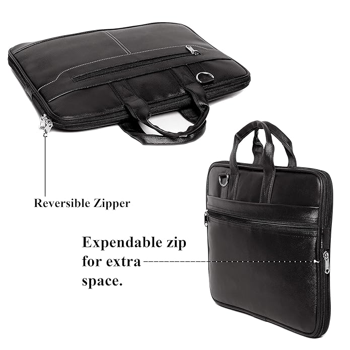 Men's Leather Finish Laptop & Shoulder Bag By ATIIRE