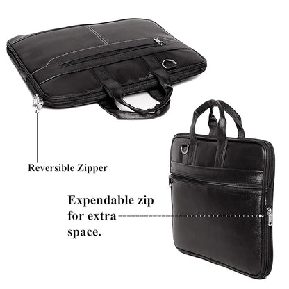 Men's Leather Finish Laptop & Shoulder Bag By ATIIRE