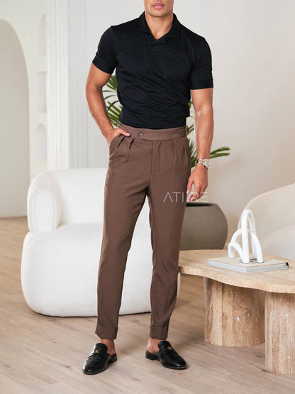 BROWN SIGNATURE ITALIAN GURKHA PANTS BY ATIIRE