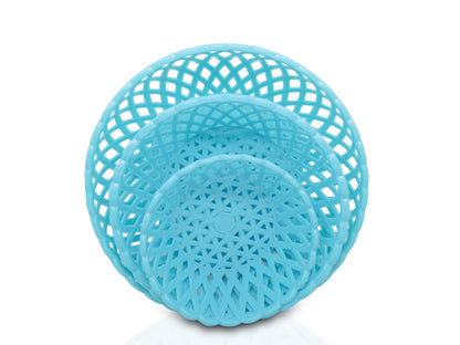 Multipurpose Round Storage Plastic Basket Tray (3pcs)