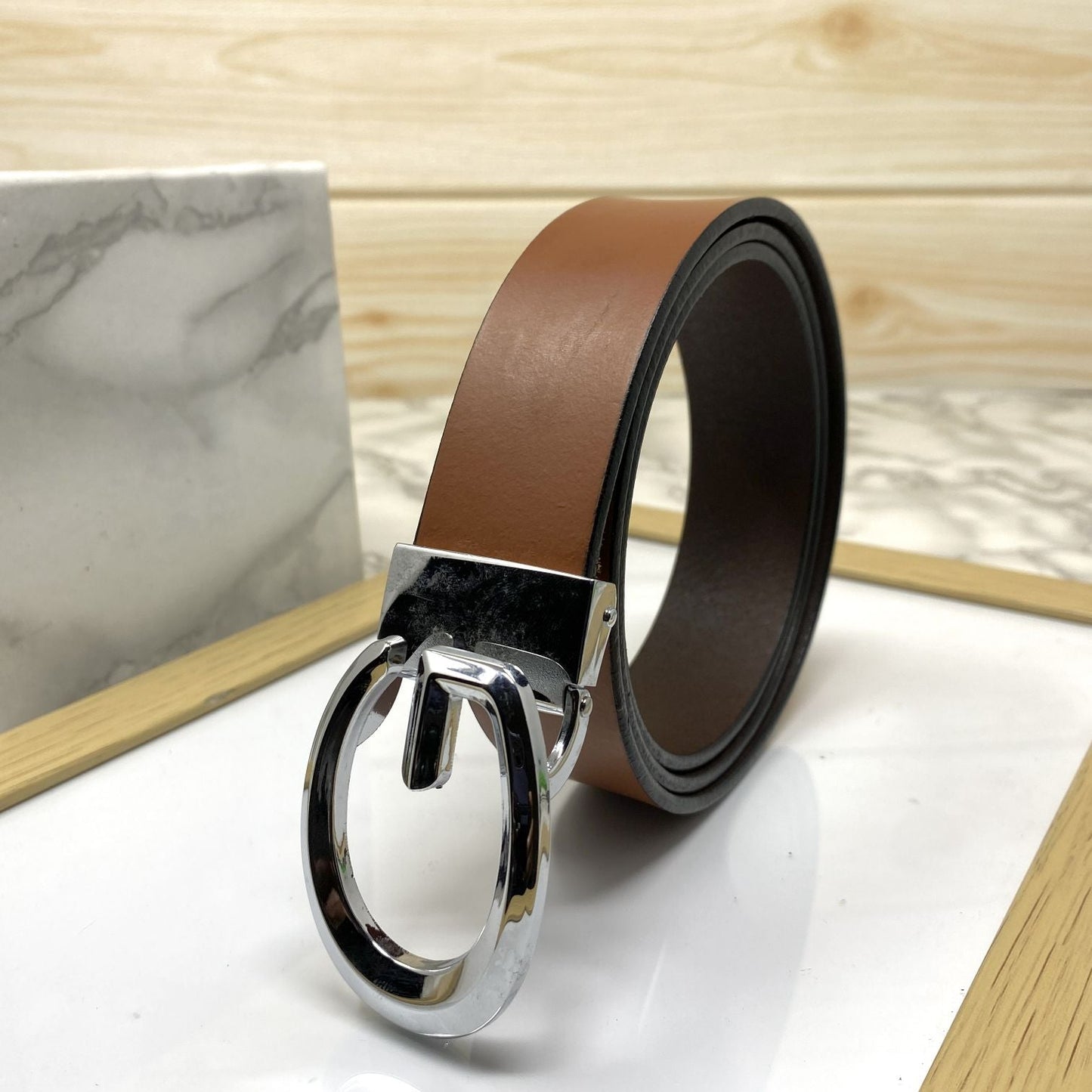 Classic G-Pattern Formal and Casual Leather Strap Belt -SunglassesCraft