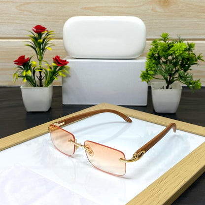 Rimless Rectangular Sunglasses For Men And Women-SunglassesCraft
