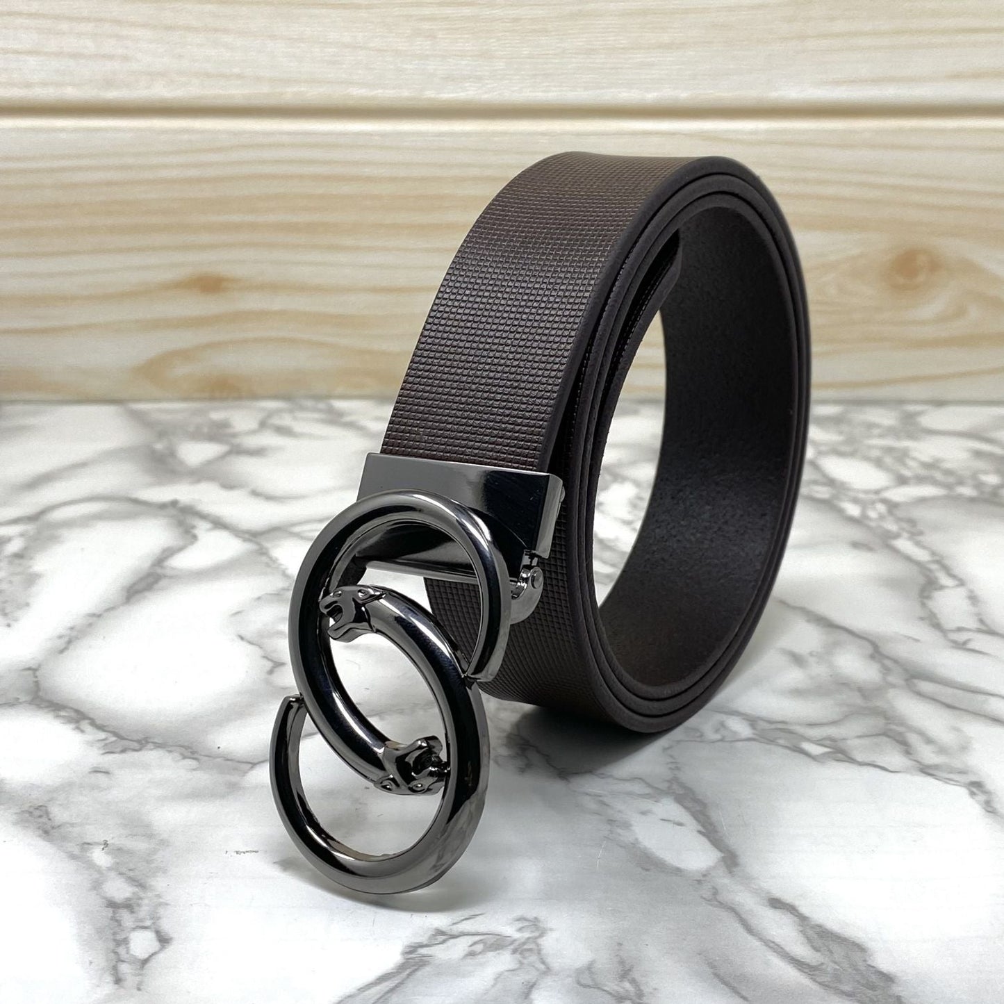 Classic Jaguar Design Leather Strap Belt-SunglassesCraft