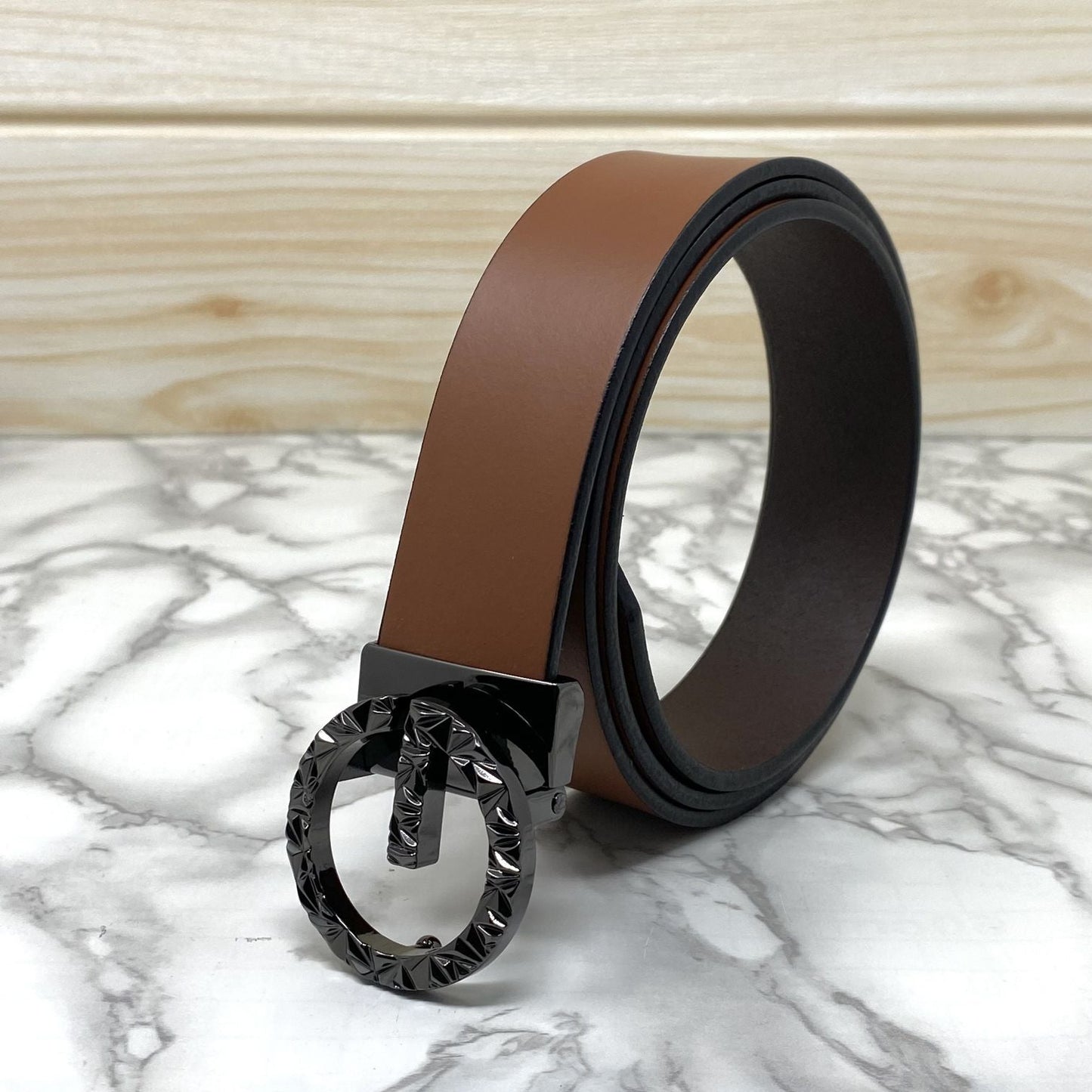 Premium Shiny G-letter Design Formal Leather Belt-SunglassesCraft