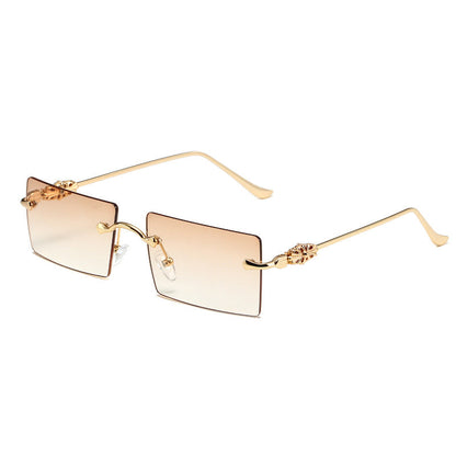 Women's Frameless Square Sunglasses – UV400 Japanese Style Resin Lenses