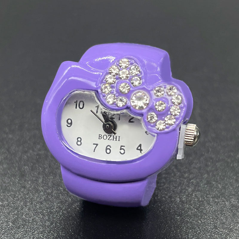 Women's Diamond Ring Watch – Elegant Quartz Finger Watch
