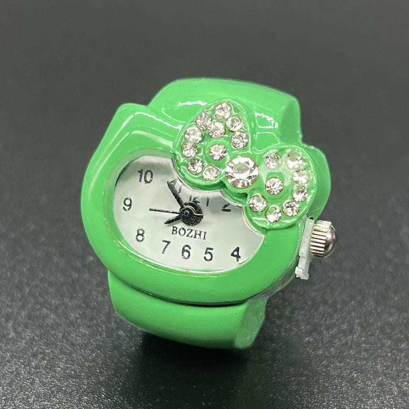 Women's Diamond Ring Watch – Elegant Quartz Finger Watch
