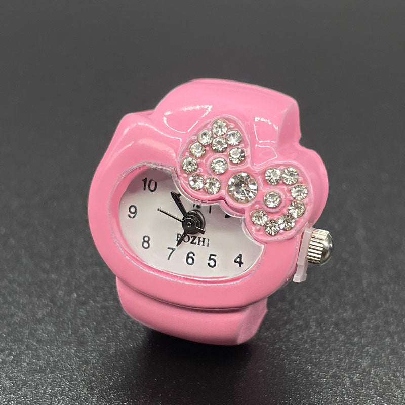 Women's Diamond Ring Watch – Elegant Quartz Finger Watch