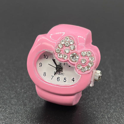 Women's Diamond Ring Watch – Elegant Quartz Finger Watch