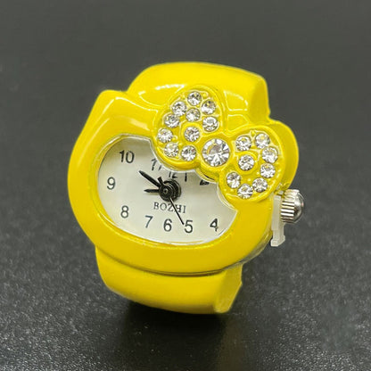 Women's Diamond Ring Watch – Elegant Quartz Finger Watch