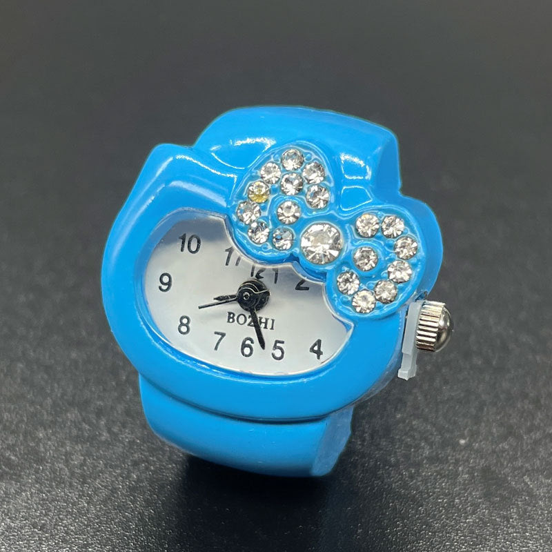 Women's Diamond Ring Watch – Elegant Quartz Finger Watch