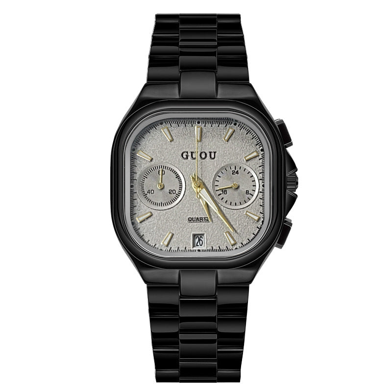 Stylish Square Quartz Watch with Calendar for Women