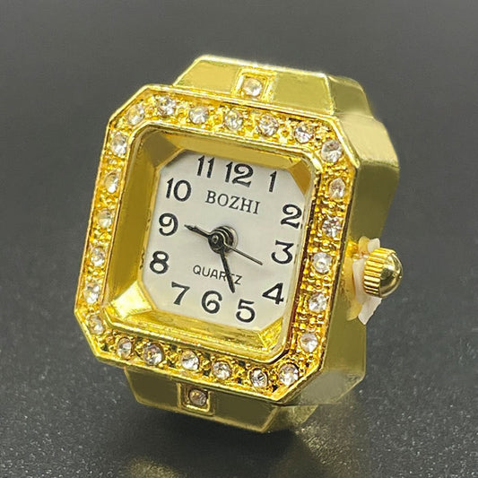 Unisex Square Ring Watch – Simple Quartz Finger Watch