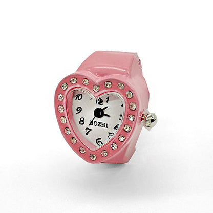 Women's Heart-Shaped Ring Watch – Accent Quartz Finger Watch