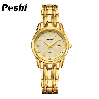 Women's Korean-Style Quartz Watch –Stainless Steel Watch with Calendar
