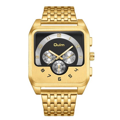 Oulm Crazy look Big Dial Square Quartz watch for Men 9463