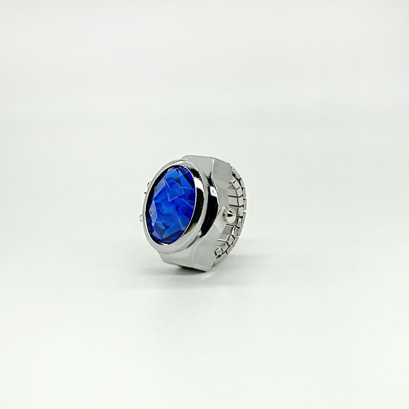 Women's Crystal Cover Ring Watch – Elegant Oval Quartz Finger Watch