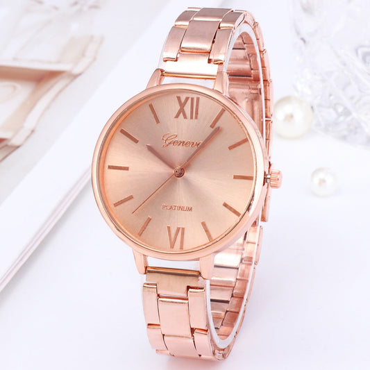 New Style Geneva Thin Steel Band Alloy Quartz Watch