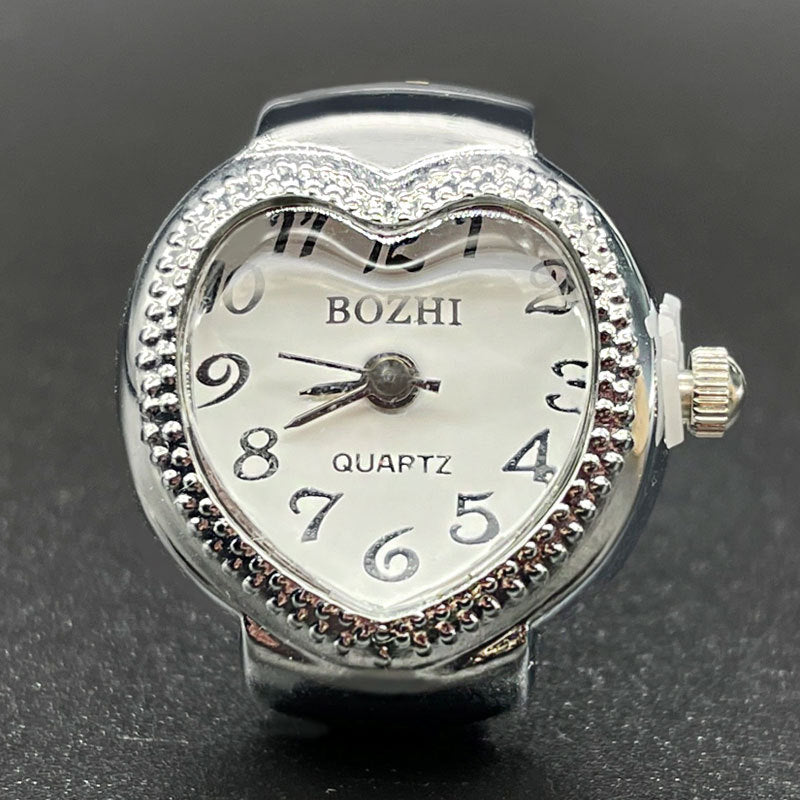 Heart-Shaped Ring Watch – Trendy Quartz Unisex Finger Watch