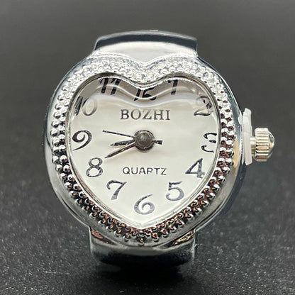 Heart-Shaped Ring Watch – Trendy Quartz Unisex Finger Watch